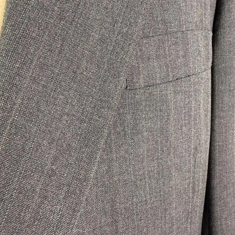 Johnny Carson Vintage 40R Charcoal Gray Pinstripe Suit Jacket Blazer Tailored